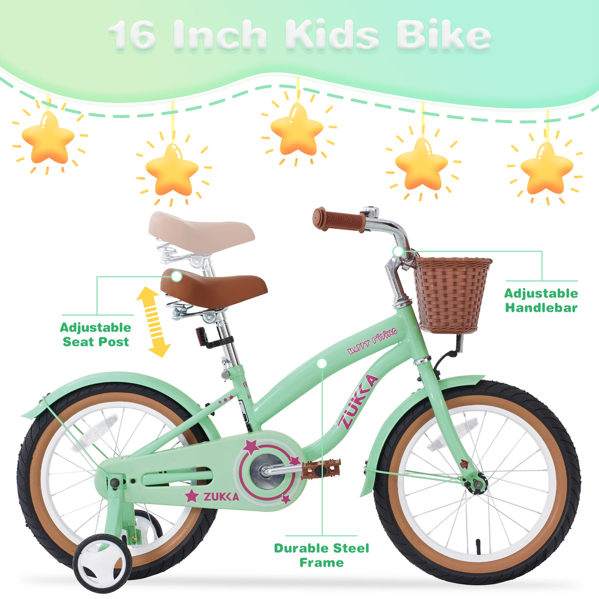 Multiple Colors,Girls Bike for 4-7 Years Old Kids,16 inch wheel , Training Wheels Included - V.I.P Digital Presence