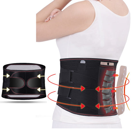 Orthopedic Tourmaline Self-heating Magnetic Steel Bone Waist Widen Belt Men Women Lumbar Support Back Brace Belt With 3pcs Pad - V.I.P Digital Presence