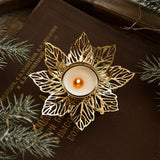 Christmas Golden Iron Candlestick Desktop Decoration Christmas Day Snowflake Decorations Table Arrangement - V.I.P Digital Presence