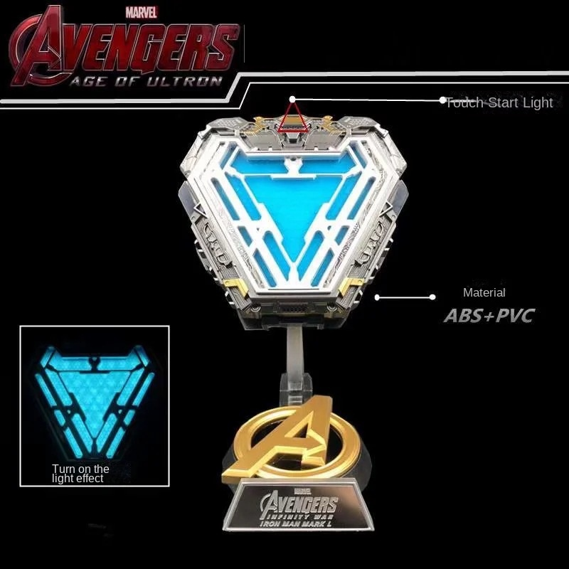 Reactor de edición Iron Man de los Vengadores, Reactor Ark, lámpara de pecho portátil, caja, pieza de mano 