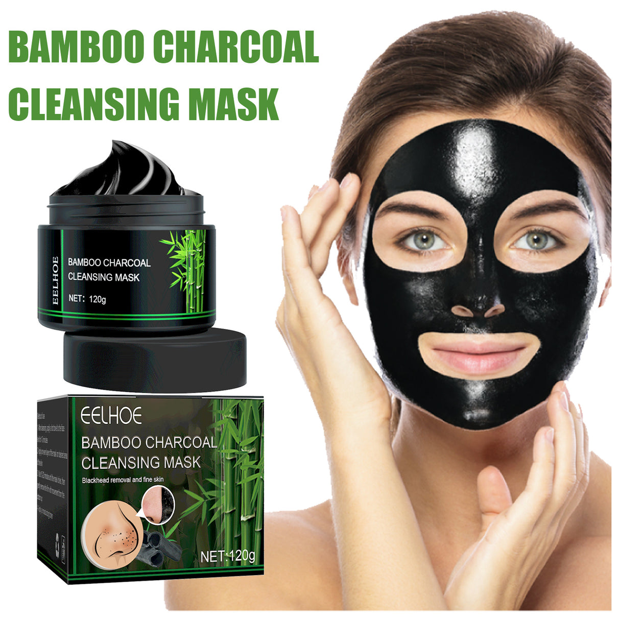 Bamboo Charcoal Blackhead Removing Tearing Facial Mask, Moisturizing Removing Blackhead And Acne Shrinking Pore Oil Control Mud Mask - V.I.P Digital Presence