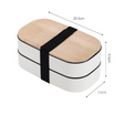 Japanese style simple bamboo lid double-layer sealed portable lunch box bento box with tableware - V.I.P Digital Presence