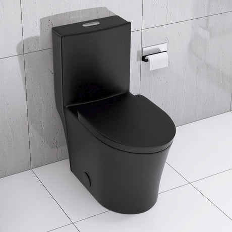 Matte Black Elongated One Piece Toilet Dual Flush 1.1/1.6 GPF Water Saving Map 1000g,Matte Black - V.I.P Digital Presence