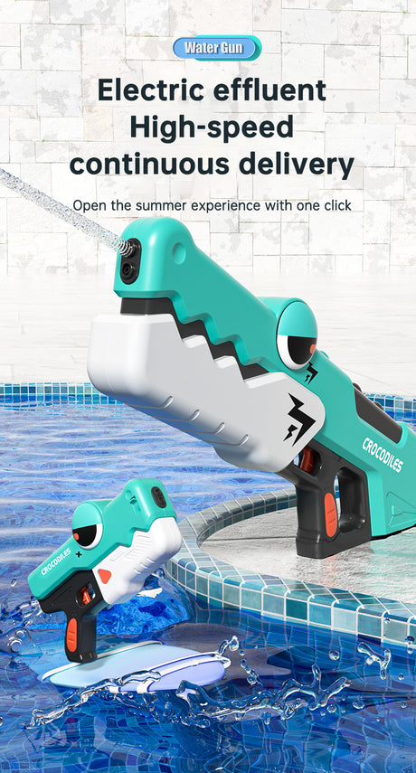 Cute Crocodile Automatic Electric Water Gun Summer Toy Gun Beach Outdoor Water Fight Toys - V.I.P Digital Presence