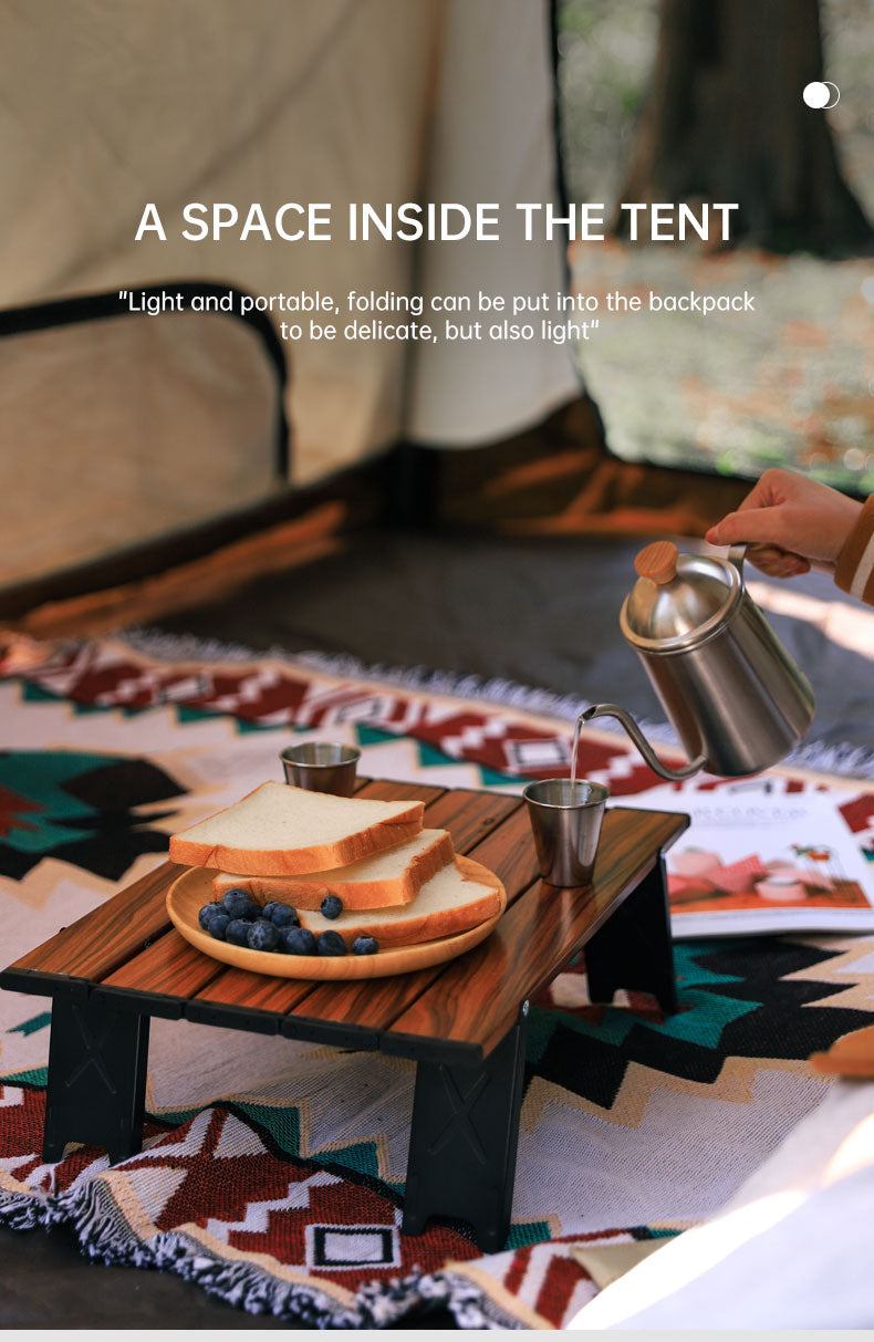 Mesa de picnic plegable, ligera, portátil y ultraligera, de aluminio, para acampar y hacer senderismo al aire libre.