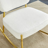 Teddy suede material cushioned rocking chair unique rocking chair cushioned seat