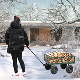 Wagon Cart Garden cart trucks make it easier to transport firewood (green) - V.I.P Digital Presence