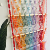 Simple decoration of shelves for children's rooms book ornaments wooden sticks 3-layer plush Bohemian toy storage net bag - V.I.P Digital Presence