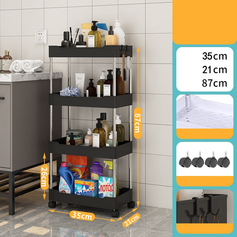 Kitchen multi layer vegetable basket rack floor-standing removable vegetable storage household multi functional trolley - V.I.P Digital Presence