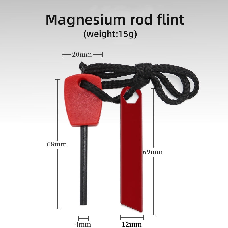 Juego de camping pequeño mini pedernal impermeable encendido tira de magnesio varilla de magnesio