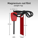 Juego de camping pequeño mini pedernal impermeable encendido tira de magnesio varilla de magnesio