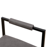 Set of 2 Counter Height Barstools Kitchen Island Stools (Gray with Back)
