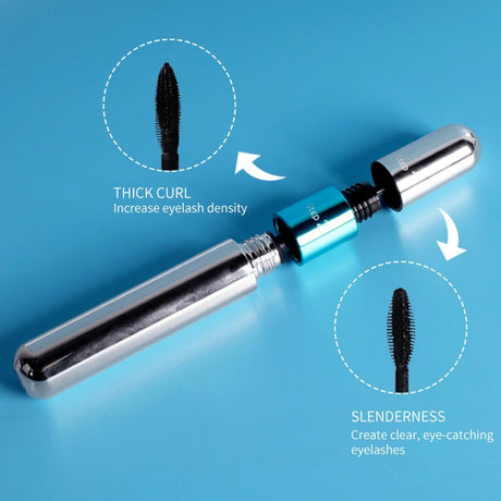 2 in 1 double ended 4d silk fiber mascara waterproof quick drying mascara for eyelash extension black thick eyelashes makeup cosmetics - V.I.P Digital Presence
