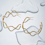 Stainless Steel Wave Shape C-Hoop Earrings - V.I.P Digital Presence