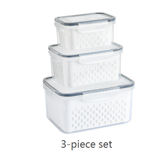 Kitchen food sealed preservation box fruit and vegetable drainage plastic storage box with lid - V.I.P Digital Presence