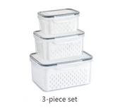 Kitchen food sealed preservation box fruit and vegetable drainage plastic storage box with lid - V.I.P Digital Presence