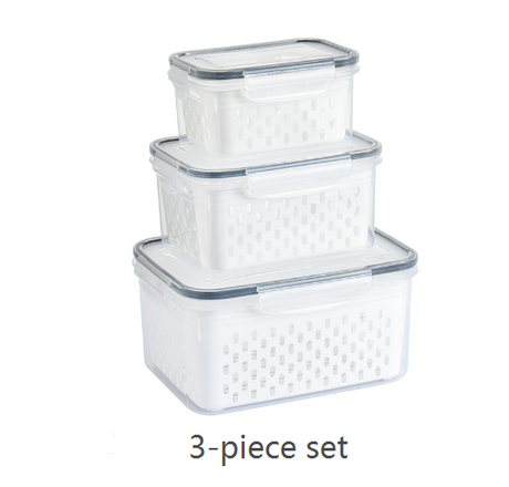 Kitchen food sealed preservation box fruit and vegetable drainage plastic storage box with lid - V.I.P Digital Presence