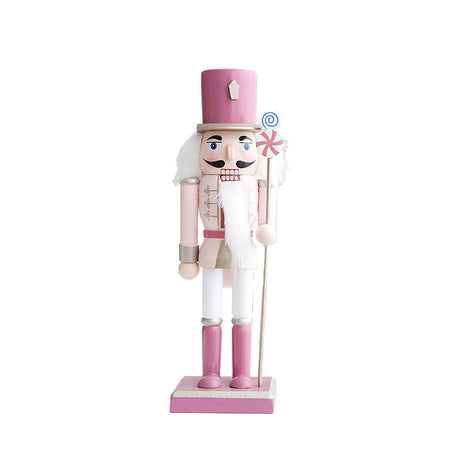 Walnut solid wood soldier puppet ornament Christmas decoration 26CM macaron color creative ornament - V.I.P Digital Presence