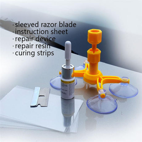 l Car Windshield Repair Tool 1 Set Repair Agent Suction Cup Auto Front Window Repairing Paintless Dent Removal Tools - V.I.P Digital Presence