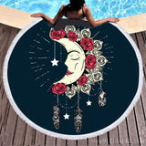 3d Bohemian Tai Chi Animal Digital Print Round Ribbon Beach Towel Swimming Yoga Picnic Mat Bikini Covered Napkin