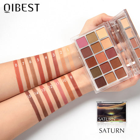 QIBEST Starry Eye Shadow Earth Color Mashed Potato Pearlescent Matte Glitter Eyeshadow Powder 15 Color Eyeshadow - V.I.P Digital Presence
