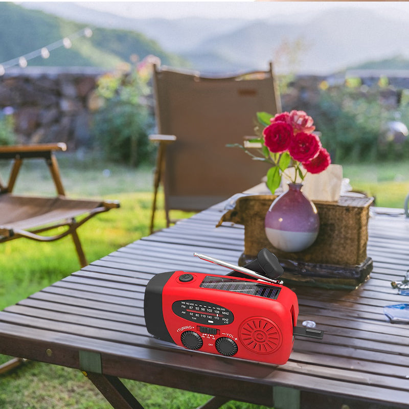 Portable multi - func hand - crank, emergency gen, solar radio, shockproof, FM/AM/WB/NOAA, power bank - V.I.P Digital Presence