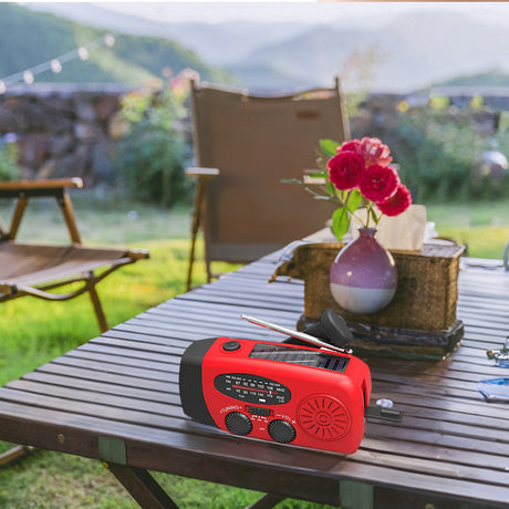 Portable multi - func hand - crank, emergency gen, solar radio, shockproof, FM/AM/WB/NOAA, power bank - V.I.P Digital Presence