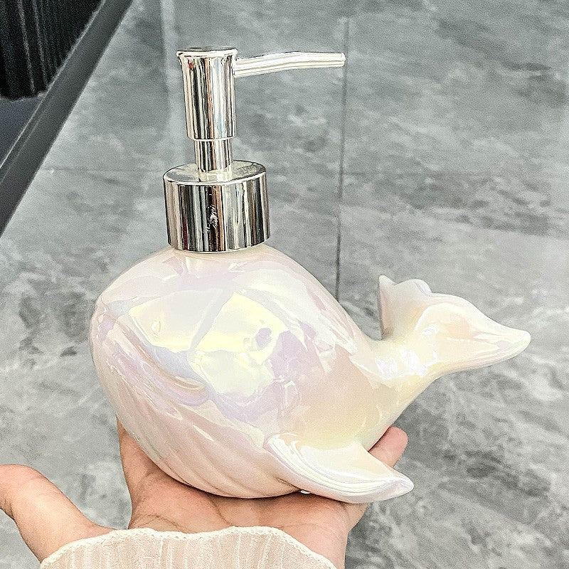 Creative Ceramic Whale Lotion Bottle Household Soap Bottle Shampoo Shower Gel Bottle Hand Sanitizer Bottles Bathroom Supplies - V.I.P Digital Presence