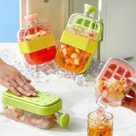 Ice Tray Ice Cube Mold Press Ice Maker With Lid 2-in-1 Ice Cube Bottle Food Grade Ice Making Straw Dual-use Ice Kettle - V.I.P Digital Presence