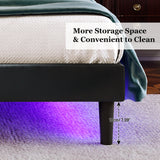 Stylish Queen Size PU Leather Upholstered Bed Frame Platform Bed Black - V.I.P Digital Presence
