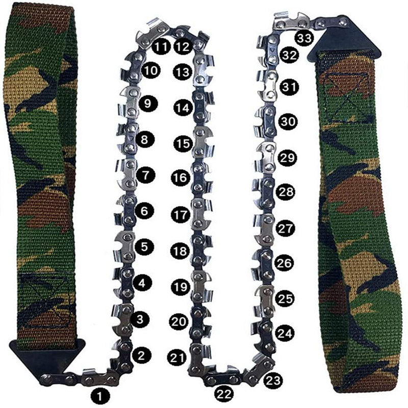 Outdoor hand zipper saw pocket chain saw garden tools 11/16/33 teeth 24 inch portable camping survival wire saw - V.I.P Digital Presence