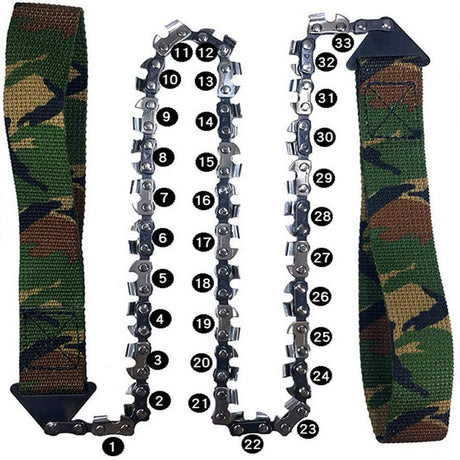 Outdoor hand zipper saw pocket chain saw garden tools 11/16/33 teeth 24 inch portable camping survival wire saw - V.I.P Digital Presence