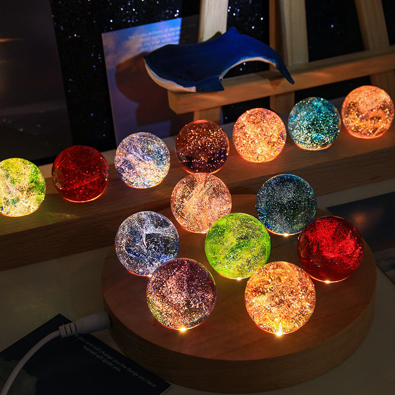 Colorful glass beads dragon beads glowing crystal balls desktop home decor ornaments birthday gifts small night lights - V.I.P Digital Presence