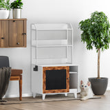 Graffiti with 2 storage racks and 1 door cat litter box shell, hidden cat litter box with rack shell furniture white - V.I.P Digital Presence