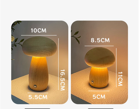Mushroom lamp, LED charging night light, creative desk lamp, bedroom minimalist touch switch, ambient light, gift - V.I.P Digital Presence