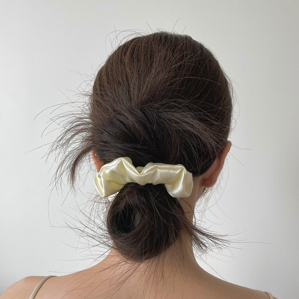 Pure Silk Large Scrunchies Ropes Hair Bands Ties Elastics Ponytail Holders for Women Girls Hair Accessories 19 Momme 3.5CM - V.I.P Digital Presence