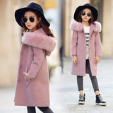 Ropa con capucha de manga larga para niñas, cortavientos, primavera, otoño e invierno, abrigo de lana, chaqueta para niños, prendas de vestir exteriores para bodas, parka 