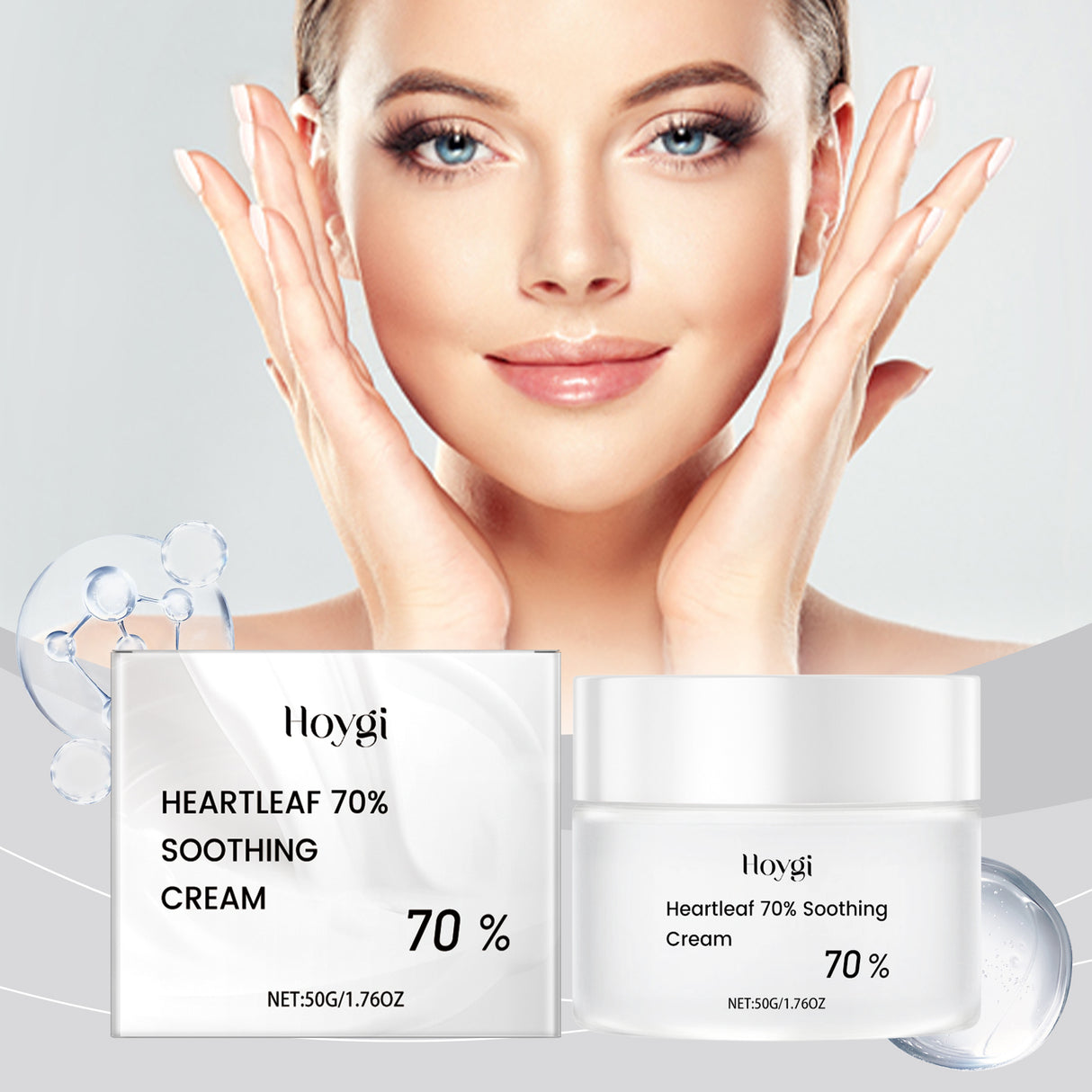 Heart Leaf Moisturizing And Soothing Cream Relieves Dry Skin, Hydrates, Nourishes And Restores Skin Elasticity