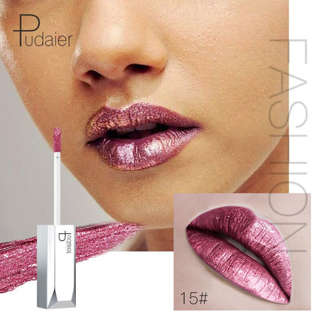 Pudaier Metallic Glitter Shine Full Color Lipstick Makeup Long-lasting Liquid Tint Lip Gloss Stick 18 Colors Moisturizing Batom - V.I.P Digital Presence