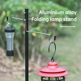 Soporte para lámpara de camping portátil de aleación de aluminio ligero para exteriores con bolsa de almacenamiento