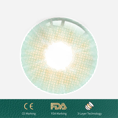 1PCS FDA Certificate Eyes Beautiful Pupil Colorful Girl Cosplay Contact Lenses Green - V.I.P Digital Presence