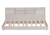 Full Size Daybed Frame with Storage Bookcases White Oak