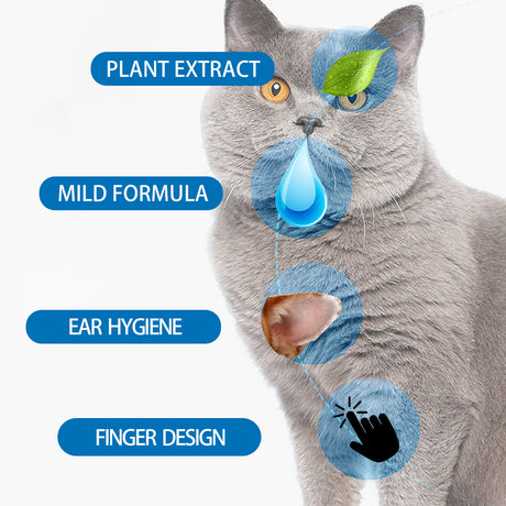 Pet Finger Wipes, Ear Care Finger Cover Ear Wax Ear Mite Cleaning Care - V.I.P Digital Presence