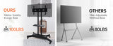 FANCO Universal Rotating TV Stand, suitable for 32-80 inch TVs, with adjustable tilt height and maximum VESA 600x400mm (black) - V.I.P Digital Presence