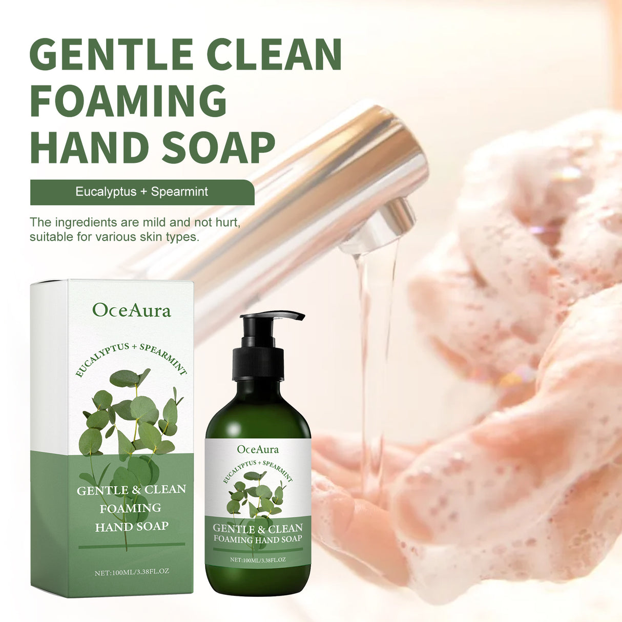 Gentle Clean Foaming Hand Soap, Gentle Cleansing Decontamination Moisturizing Skin Cleansing Skin - V.I.P Digital Presence
