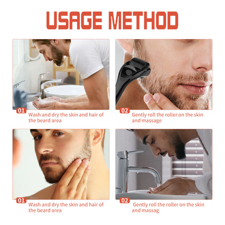 Beard Bushy Roller, Strong Root Moistens Soft Light For Men Nourishing Bushy Growing Beard Comb - V.I.P Digital Presence