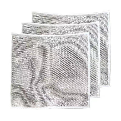 Steel Wire Dishcloth for Home Use, Non-Greasy Steel Wool Scrubbing Cloth, Kitchen Cleaning Cloth, Easy to Clean Silver Wire Rag - V.I.P Digital Presence
