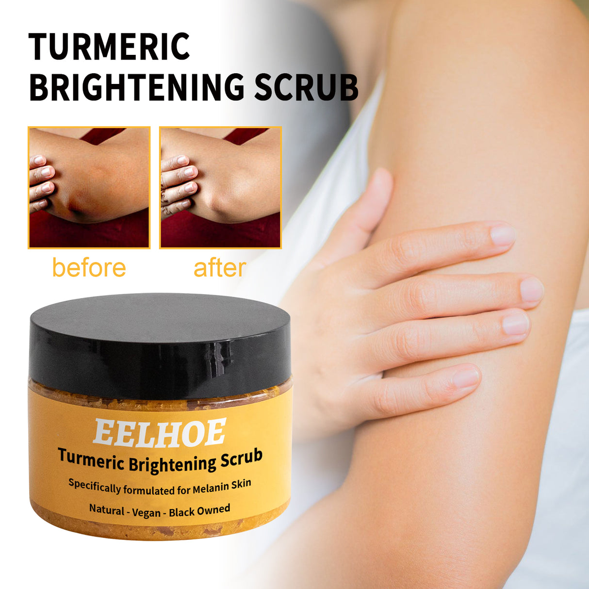 Turmeric Body Scrub Cleanses Skin Exfoliating Melanin Whitening Moisturizing Skin Scrub - V.I.P Digital Presence