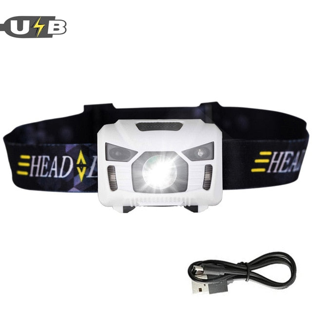 CREE 5W LED Body Motion Sensor Headlamp Mini Headlight Rechargeable Outdoor Camping Flashlight Head Torch Lamp With USB Charging - V.I.P Digital Presence