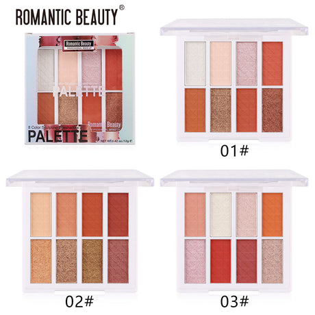Romantic Beauty Matte Small Plate Portable Eyeshadow Makeup INS8 Color Eyeshadow Palette - V.I.P Digital Presence